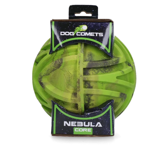 Minge de aport cu proeminențe și sărituri imprevizibile, verde, Ø 18 cm – Dog Comets Nebula Core