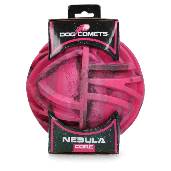 Minge de aport cu relief și săritură imprevizibilă, roz, Ø 18 cm – Dog Comets Nebula Core