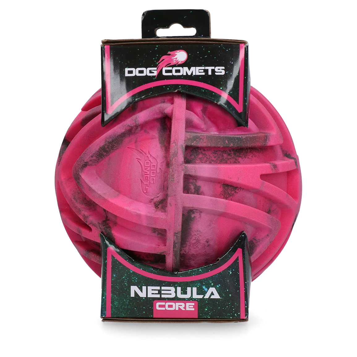 Minge de aport cu relief și săritură imprevizibilă, roz, Ø 18 cm – Dog Comets Nebula Core - imagine 1