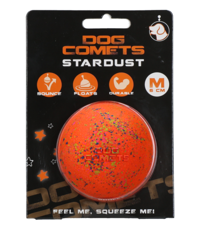 Minge pentru câini din cauciuc M, 6 cm, portocalie – Dog Comets Stardust