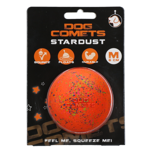 Minge pentru câini din cauciuc M, 6 cm, portocalie – Dog Comets Stardust