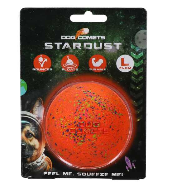 Minge din cauciuc pentru câini L, 7,5 cm, portocalie – Dog Comets Stardust