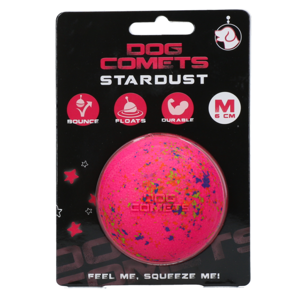Minge din cauciuc pentru câini, roz, M, 6 cm – Dog Comets Stardust