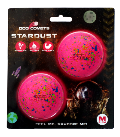 Minge pentru câini din cauciuc, roz M, 6 cm, 2 bucăți – Dog Comets Stardust