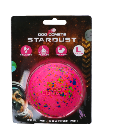 Minge din cauciuc pentru câini, roz, L, 7,5 cm – Dog Comets Stardust