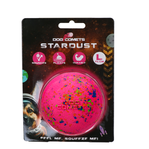 Minge din cauciuc pentru câini, roz, L, 7,5 cm – Dog Comets Stardust