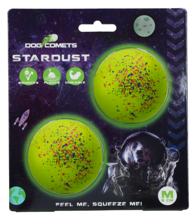 Minge pentru câini din cauciuc M, 6 cm, verde, 2 bucăți – Dog Comets Stardust