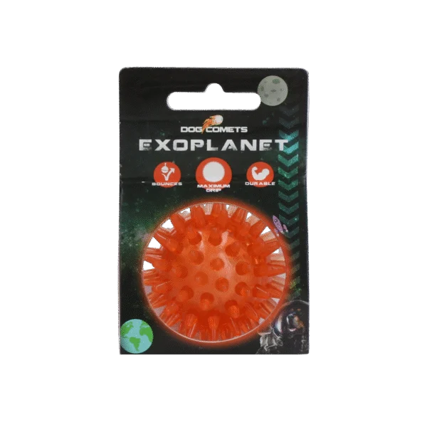 Minge pentru câini cu țepi și chițăitor, S 5 cm, portocalie – Dog Comets Exoplanet