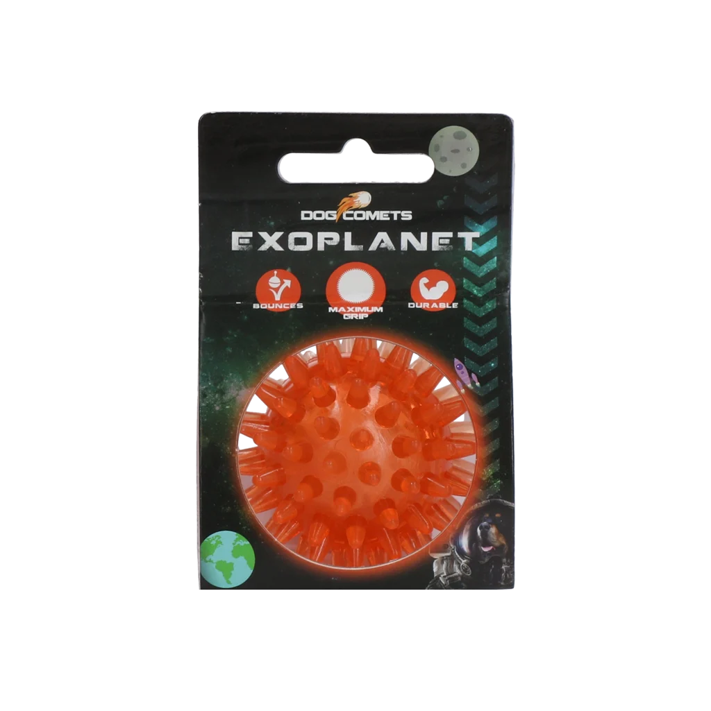 COME016A.png Minge pentru câini cu țepi și chițăitor, S 5 cm, portocalie – Dog Comets Exoplanet - imagine 1