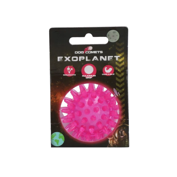 Minge pentru câini cu țepi și chițăitoare, S 5 cm, Roz – Dog Comets Exoplanet