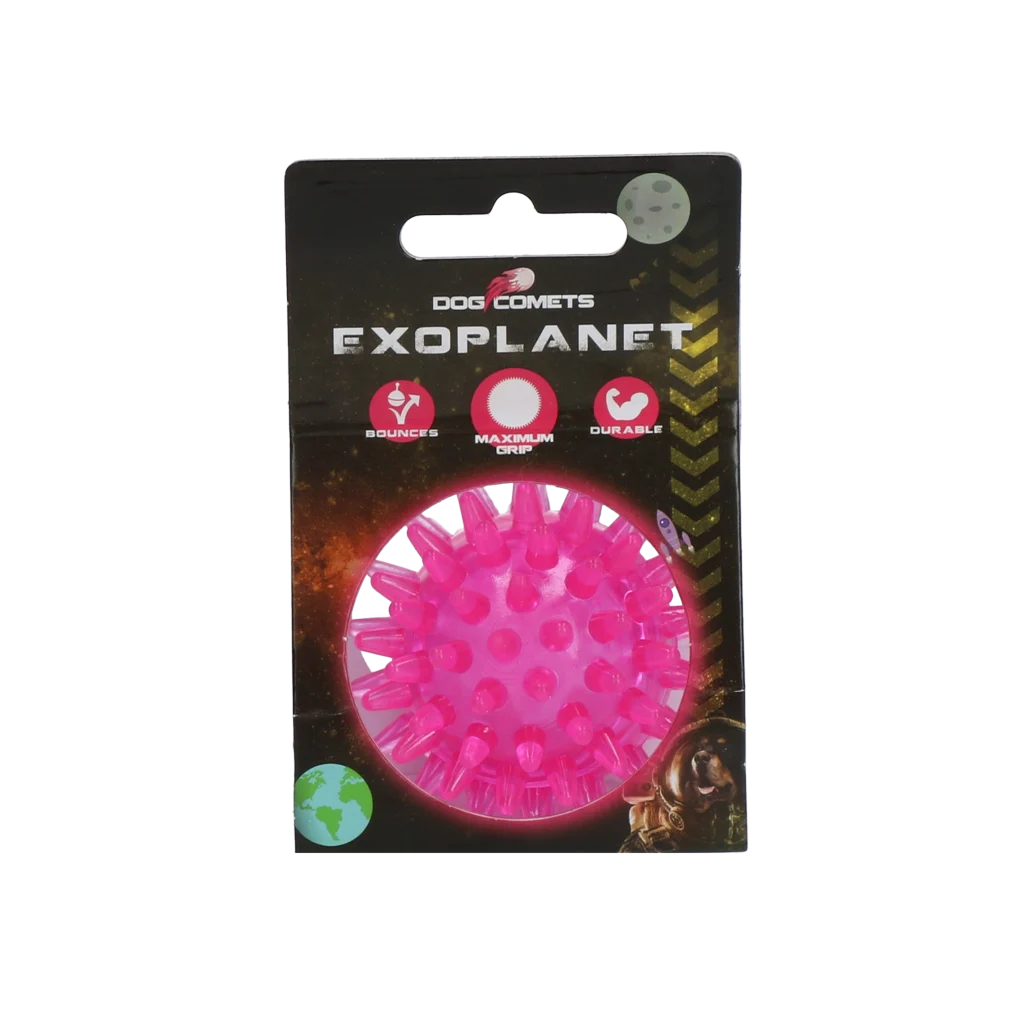 Minge pentru câini cu țepi și chițăitoare, S 5 cm, Roz – Dog Comets Exoplanet - imagine 1