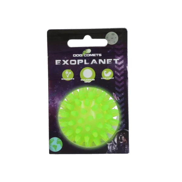 Minge pentru câini cu țepi și chițăitoare, S 5 cm, Verde – Dog Comets Exoplanet