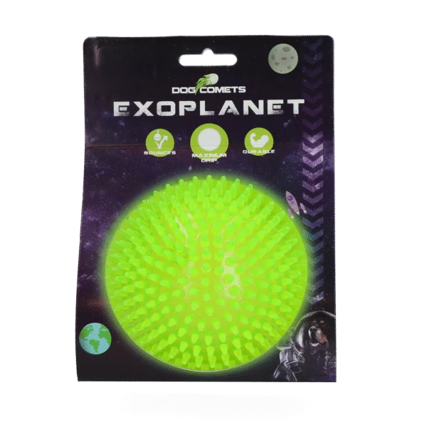 Minge pentru câini în formă de arici, cu fluier, verde, L, 10,5 cm – Dog Comets Exoplanet