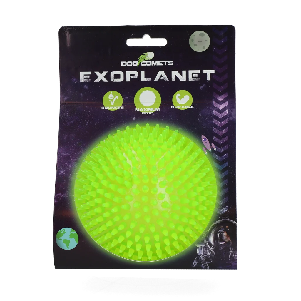 Minge pentru câini în formă de arici, cu fluier, verde, L, 10,5 cm – Dog Comets Exoplanet - imagine 1