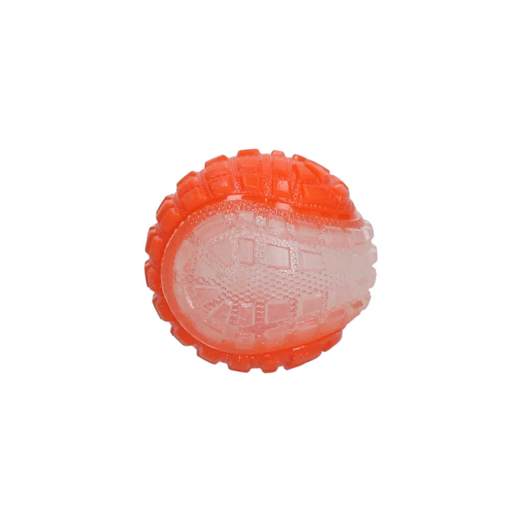 Minge pentru câini cu element luminos și piuitor S, 5 cm, portocaliu – Dog Comets Glow In The Dark Moon Ball - imagine 2