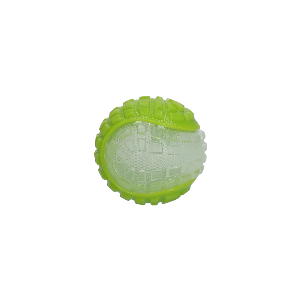 Minge pentru câini cu parte luminoasă și dispozitiv care piuie S, 5 cm, verde – Dog Comets Glow In The Dark Moon Bal - imagine 2