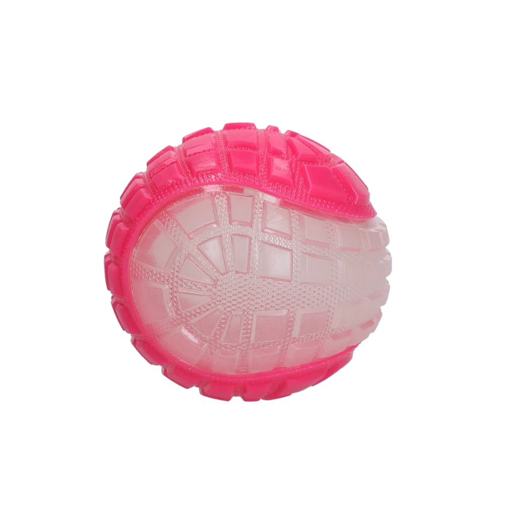 Minge pentru câini cu parte luminoasă și chițăitoare M, 7,5 cm, roz – Dog Comets Glow In The Dark Moon Bal - imagine 2