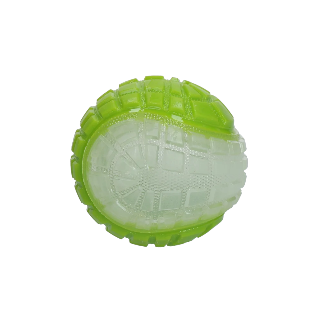 Minge luminoasă pentru câini cu chițăitoare, M 7,5 cm, verde – Dog Comets Glow In The Dark Moon Bal - imagine 2