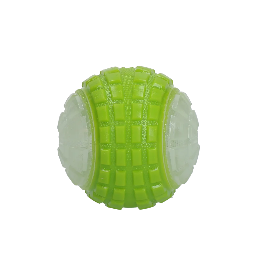 Minge luminoasă pentru câini cu chițăitoare, M 7,5 cm, verde – Dog Comets Glow In The Dark Moon Bal - imagine 3