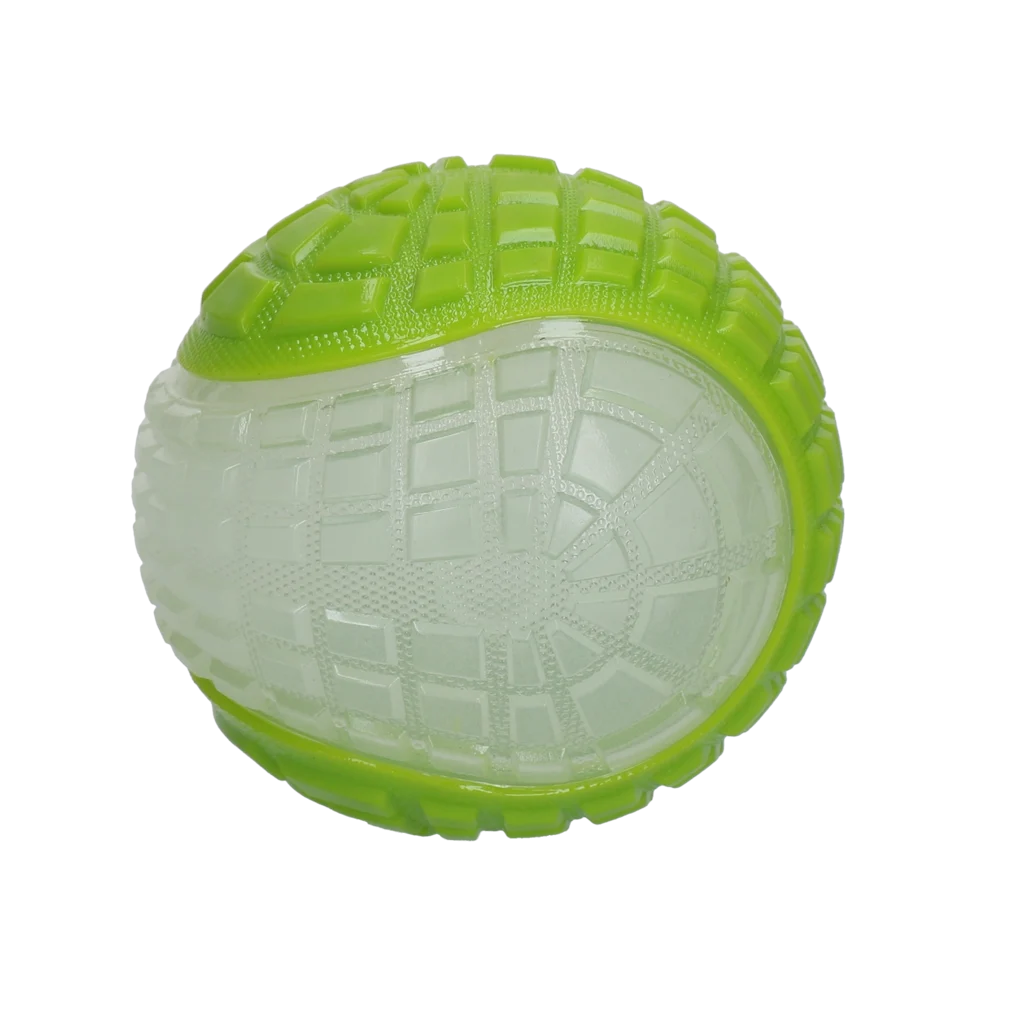 Minge luminoasă pentru câini cu piuitor, L 10 cm, verde – Dog Comets Glow In The Dark Moon Bal - imagine 2