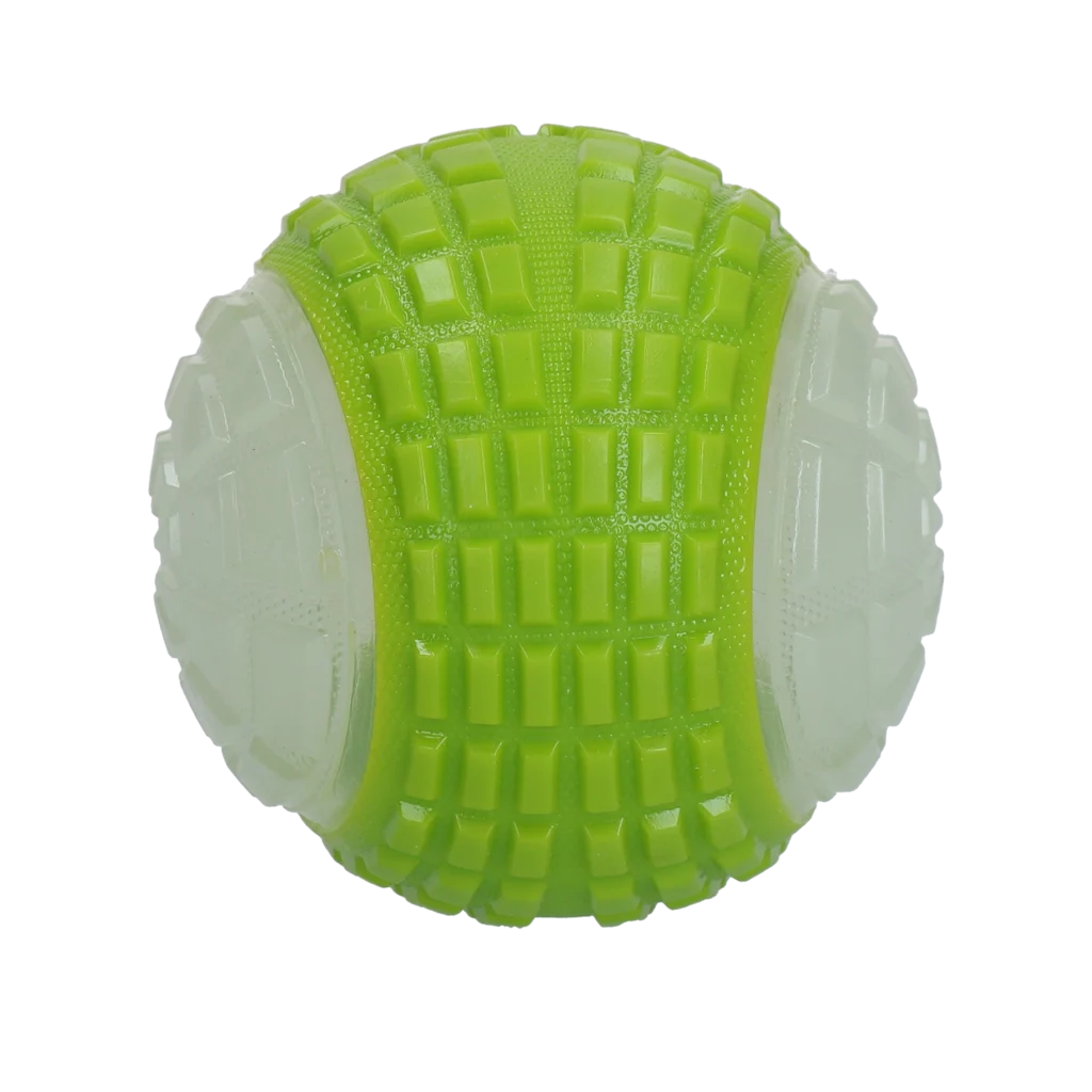 Minge luminoasă pentru câini cu piuitor, L 10 cm, verde – Dog Comets Glow In The Dark Moon Bal - imagine 3