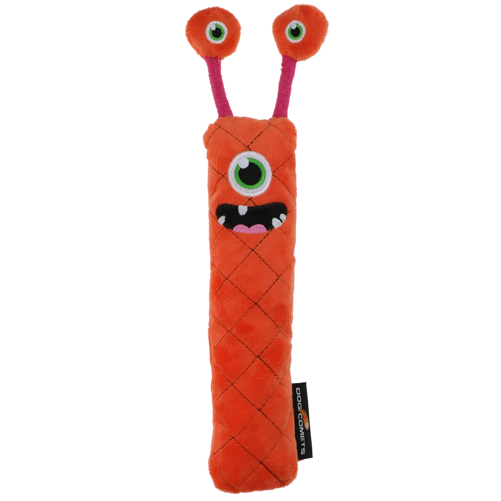 Jucărie de aport pentru câini din pluș cu piuitor, portocalie M, 22,5 cm – Dog Comets Invaders - imagine 2
