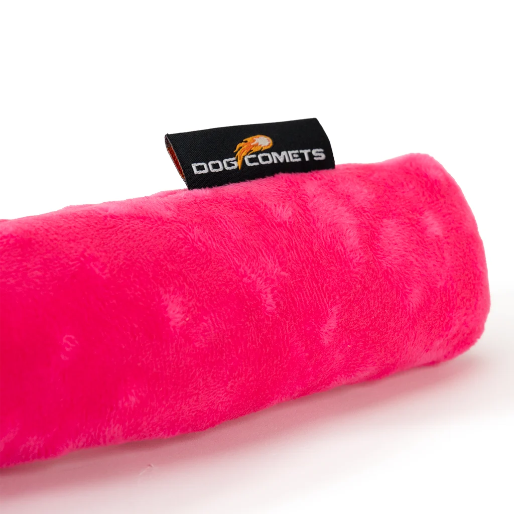 Jucărie mare pentru câini, din pluș, cu 3 chițăitoare, roz, 150 cm – Dog Comets Invaders XXL - imagine 6
