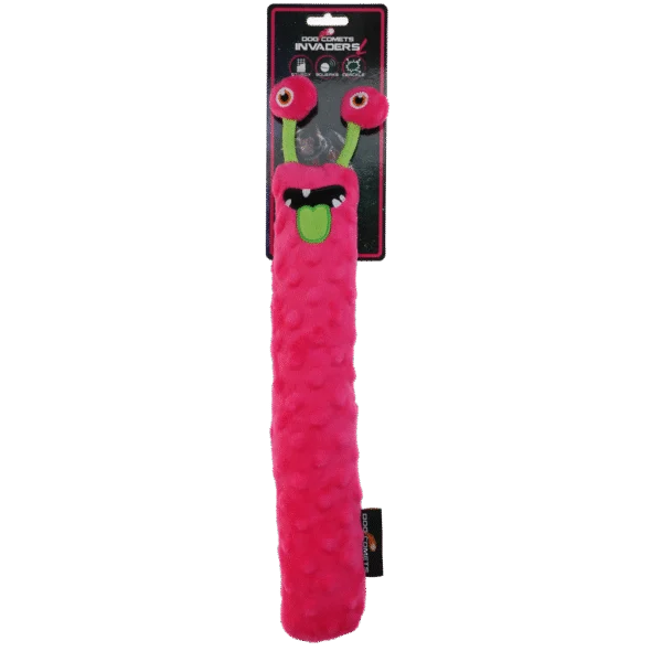 Jucărie de aport pentru câini din pluș, cu chițăitoare, roz L, 32 cm – Dog Comets Invaders