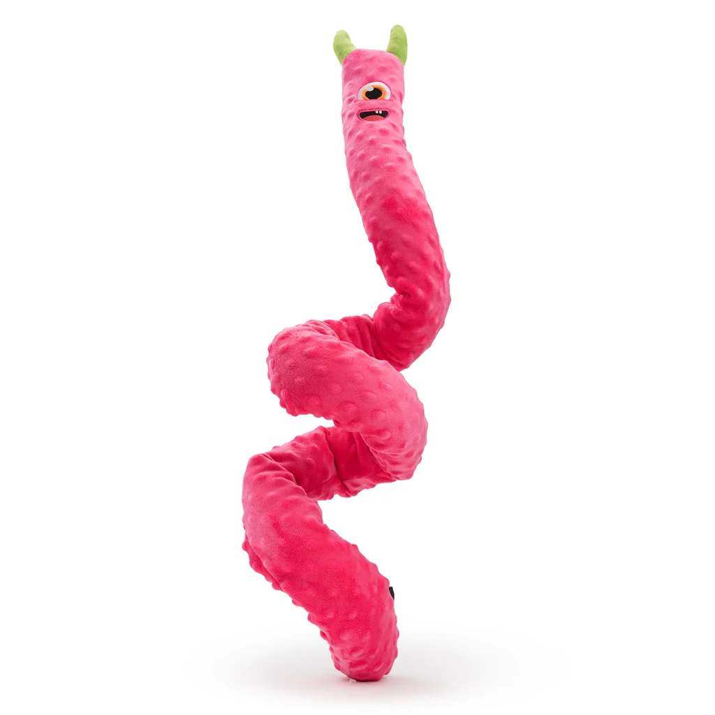 Jucărie mare pentru câini, din pluș, cu 3 chițăitoare, roz, 150 cm – Dog Comets Invaders XXL - imagine 4
