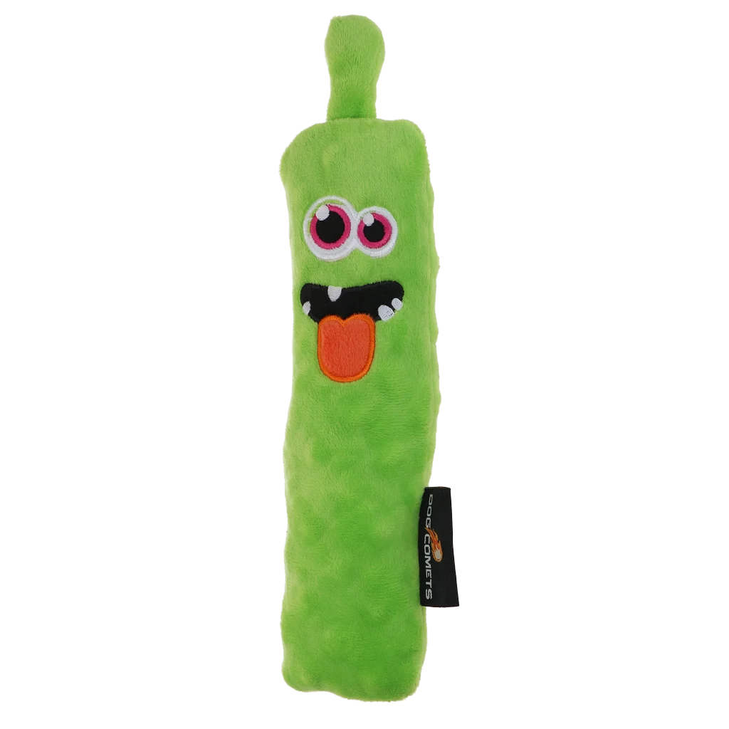 Jucărie de aport pentru câini, din pluș, cu chițăitoare, verde M, 22,5 cm – Dog Comets Invaders - imagine 2