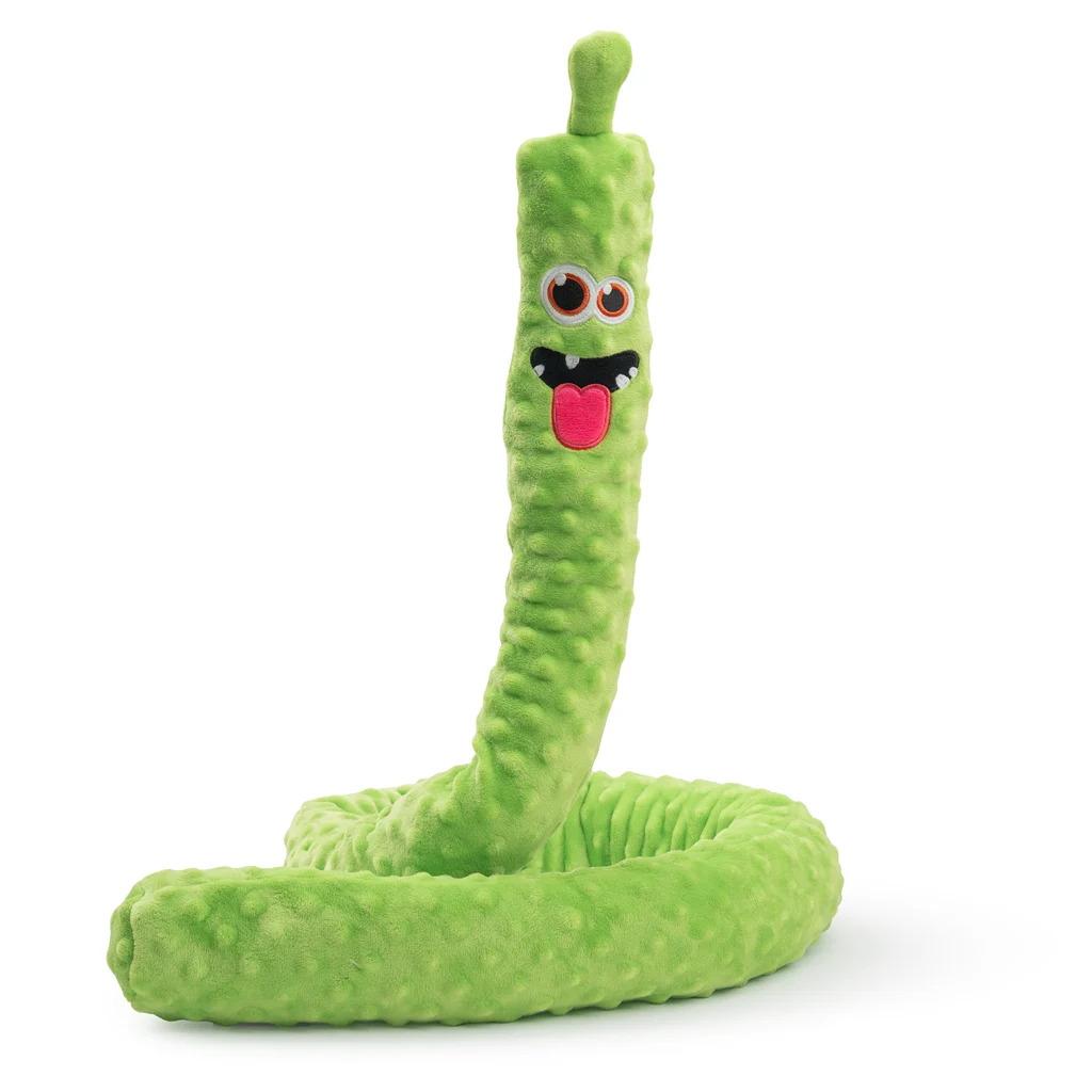 Jucărie mare de pluș pentru câini, cu 3 piuitoare, verde, 150 cm – Dog Comets Invaders XXL - imagine 2