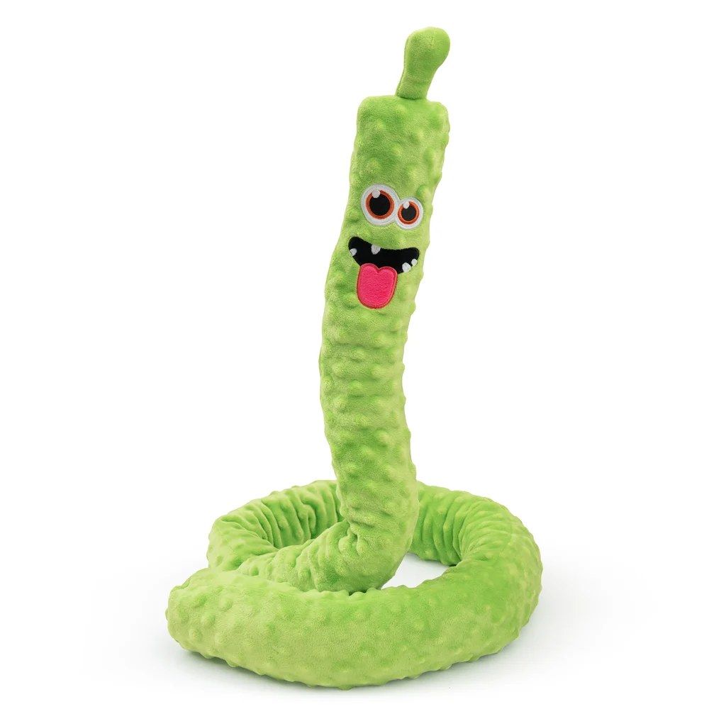 Jucărie mare de pluș pentru câini, cu 3 piuitoare, verde, 150 cm – Dog Comets Invaders XXL - imagine 4