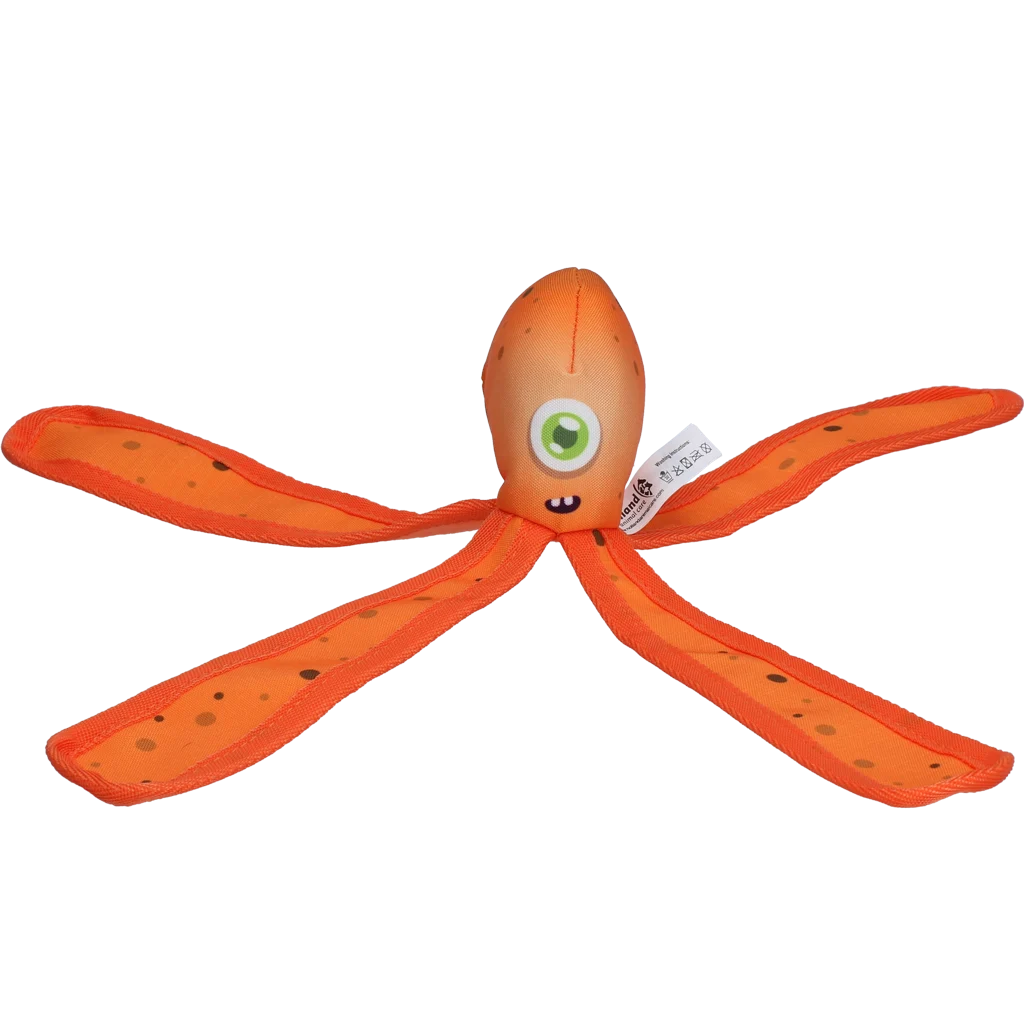 Jucărie pentru câini cu piuitoare și tentacule foșnitoare, M 28 cm, portocalie – Dog Comets Alien Octo - imagine 2