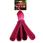 Jucărie pentru câini cu dispozitiv care piuie și tentacule foșnitoare, 28 cm, roz – Dog Comets Alien Octo