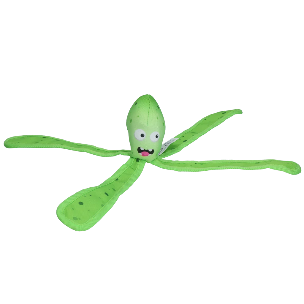 Jucărie pentru câini cu chițăitoare și tentacule foșnitoare, M 28 cm, verde – Dog Comets Alien Octo - imagine 2