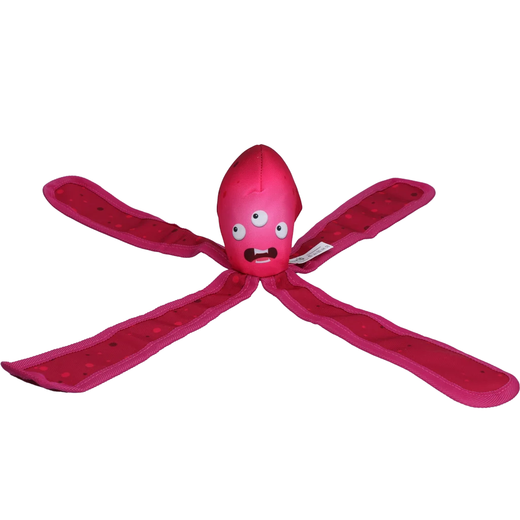 Jucărie pentru câini cu chițăitoare și tentacule foșnitoare, L 37 cm, roz – Dog Comets Alien Octo - imagine 2