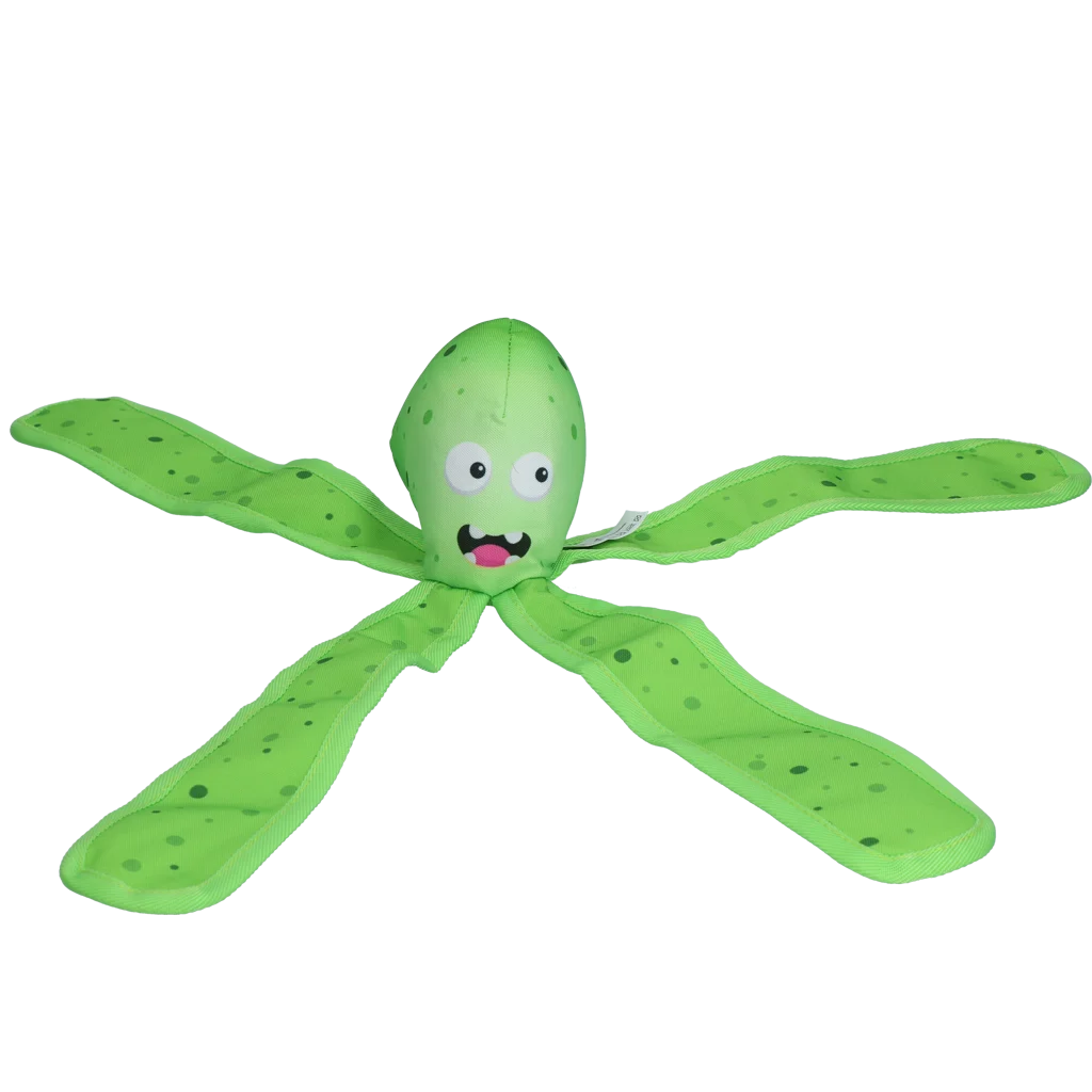 Jucărie pentru câini cu chițăitoare și tentacule foșnitoare, L 37 cm, verde – Dog Comets Alien Octo - imagine 2