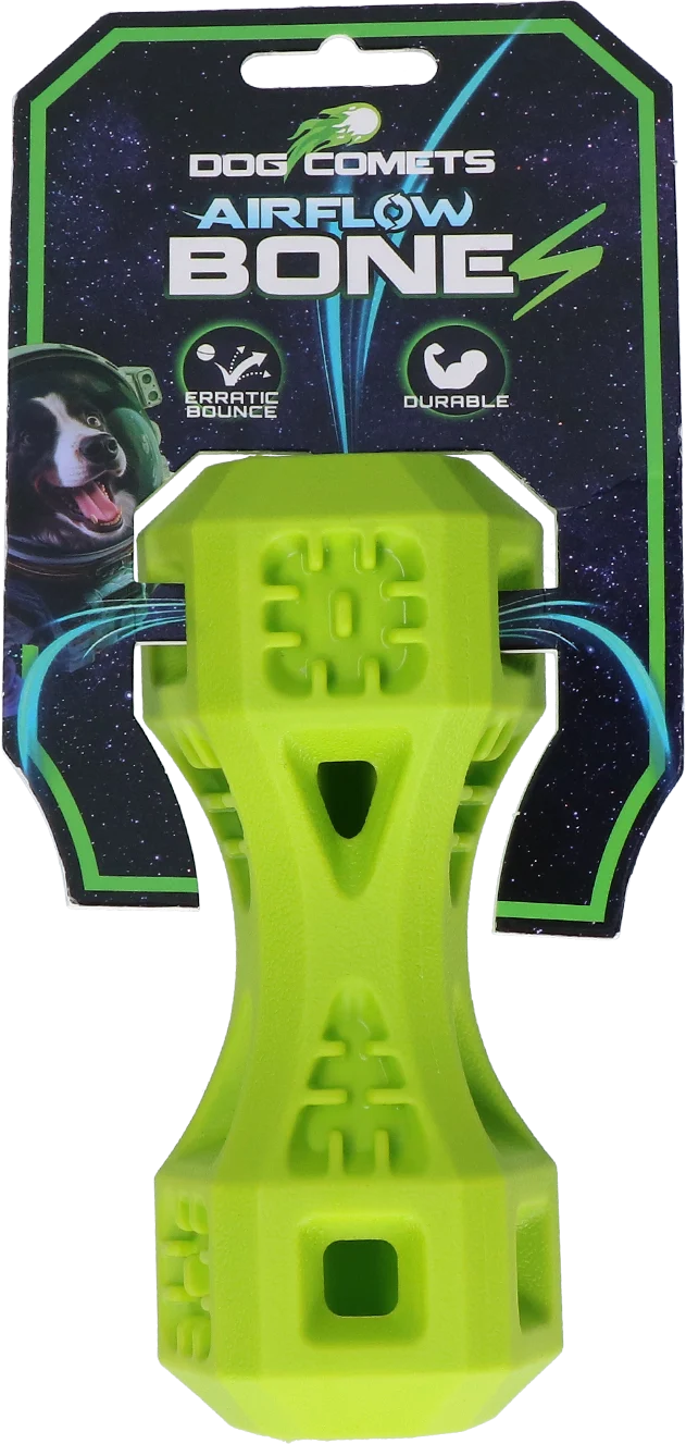 Os de aport cu orificii de aerisire, verde S – Dog Comets Airflow Bone - imagine 1