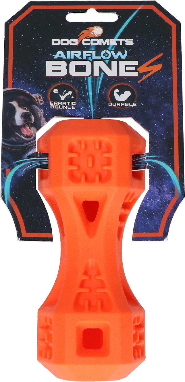Os de aport cu orificii de aerisire, portocaliu S – Dog Comets Airflow Bone - imagine 1