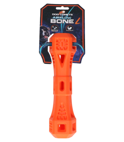 Os pentru aport cu orificii de aerisire, portocaliu L – Dog Comets Airflow Bone