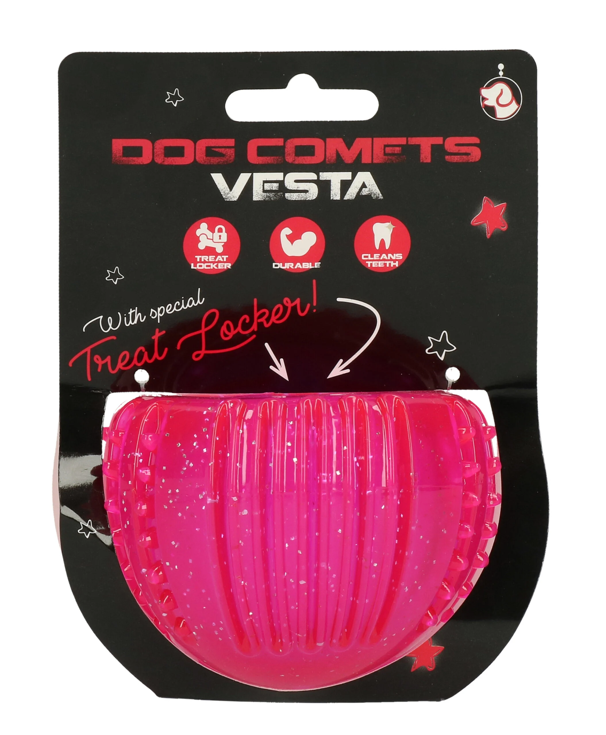 Jucărie pentru recompense din cauciuc TPR, roz, ø 7 cm – Dog Comets Ceres - Treat Locker - imagine 1