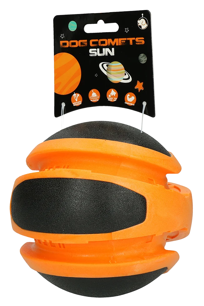 Minge care sare pentru câini, portocalie, 14 cm – Dog Comets Planets - imagine 1