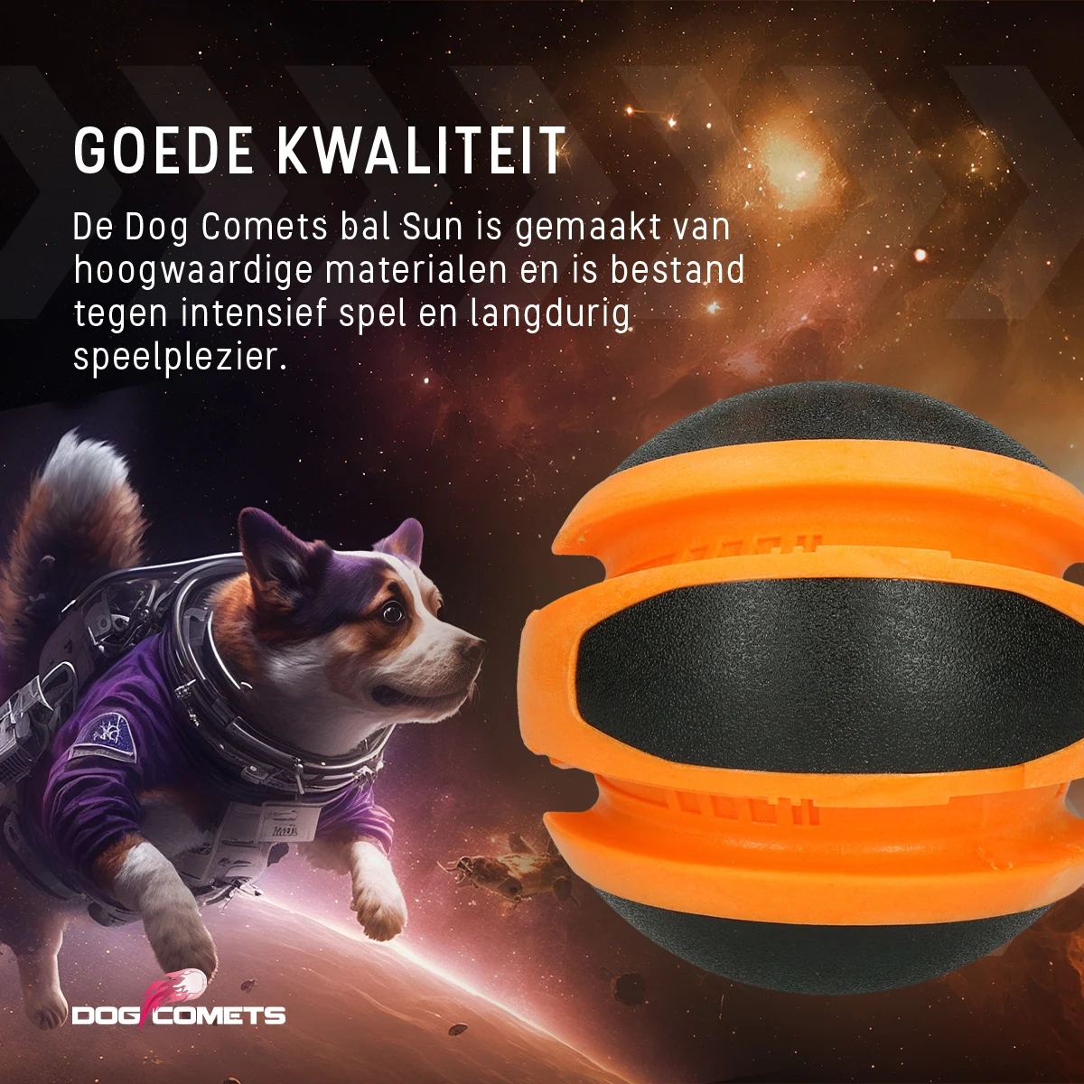 Minge care sare pentru câini, portocalie, 14 cm – Dog Comets Planets - imagine 6