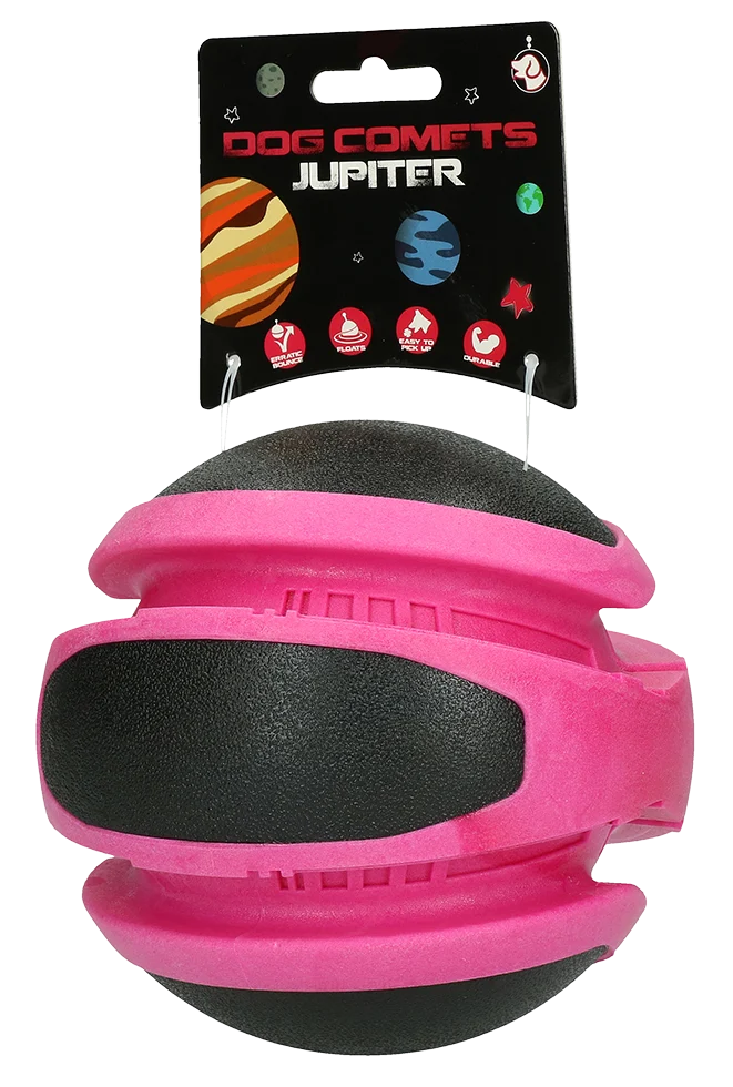 Minge care sare pentru câini, roz, 14 cm – Dog Comets Planets - imagine 1