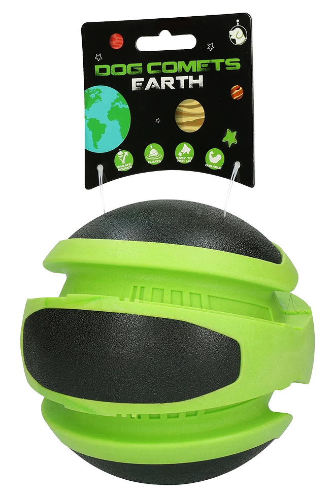Minge săltăreață pentru câini, verde, Ø 14 cm – Dog Comets Planets - imagine 1