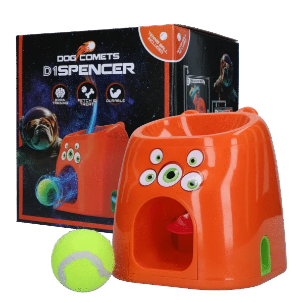 Jucărie de aport cu recompensă, include 1 minge de tenis – Dog Comets D1spencer Fetch and Treat