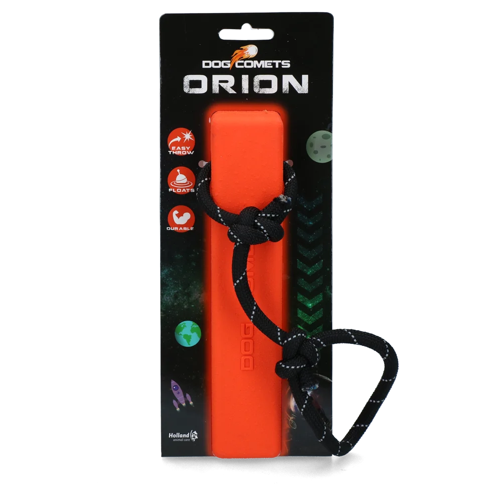 Dummy de aport cu șnur, plutitor, 20 x 4 x 4 cm, portocaliu – Dog Comets Orion - imagine 1