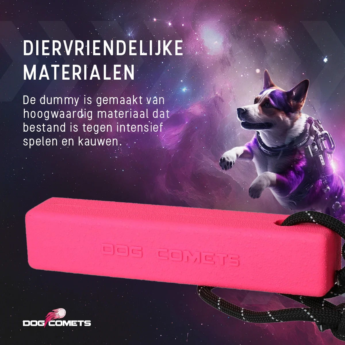 Aportor cu frânghie, plutitor, 20 x 4 x 4 cm, Roz – Dog Comets Orion - imagine 5