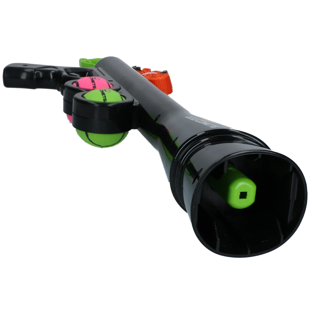 Lansator de mingi pentru câini, cu 2 mingi de tenis, mărimea M, 61 × 18 cm – Dog Comets Comet Launcher - imagine 3