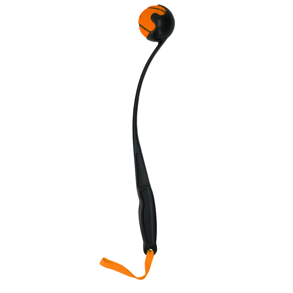 Aruncător de mingi pentru câini, cu minge de tenis M, 48 cm, portocaliu – Dog Comets Launcher - imagine 2